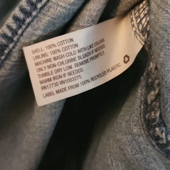 MOSSIMO SUPPLY CO: Distressed Denim Shirt - Picture 4 of 5